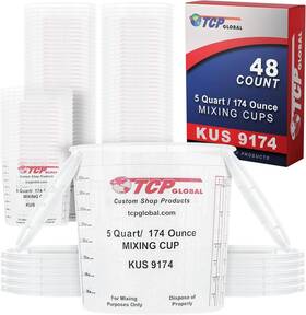 9174-bx Custom Shop 5 Quart Paint Mixing Cups 48 Pack For Auto Resin Arts Crafts