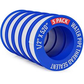 5xteftape D-nyx Teflon Plumbers Tape 4 Rolls 1/2 Inch X 520 Ptfe Sealant For Plumbing