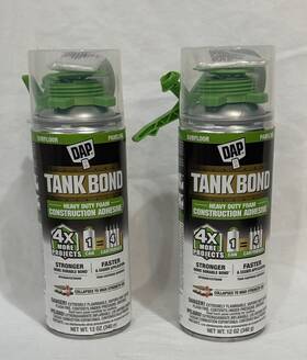 00058 Dap Tank Bond Foam Adhesive Spray Applicator Aerosol Off White 2 Cans