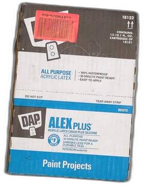 18101 Dap 070798181533 12 Pack Alex Plus Acrylic Latex Caulk Silicone - White 10.1-oz
