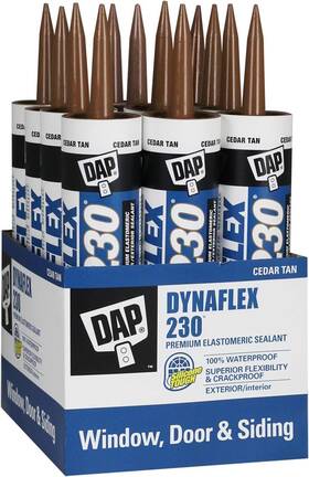 10070798184128  Dap Dynaflex 230 Elastomeric Sealant Cedar Tan 10.1oz 12 Pack Waterproof Paintable