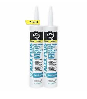 18103 Dap Alex Plus Acrylic Latex Caulk Silicone White Interior And Exterior Washable 2