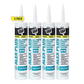 Dap 313032469425 Alex Plus 10.1 Oz. White All-purpose Acrylic Latex Caulk 4-pack