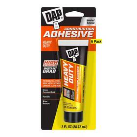 Dap 445008433406 Heavy Duty 3 Oz. Off White All Purpose Interior/exterior Construction Adhesive
