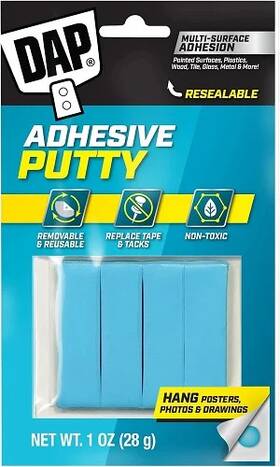 Dap 7079801201 Adhesive Putty 1.0 Oz Blue - 4ea