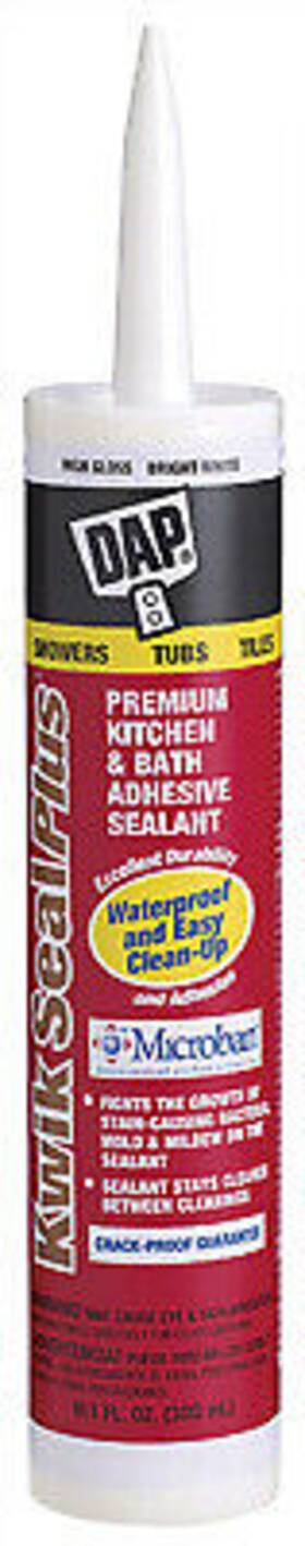 7079818510 Dap 12 Pack 10.1-oz. Kwik Seal Plus White Kitchen/bath Microban Caulk