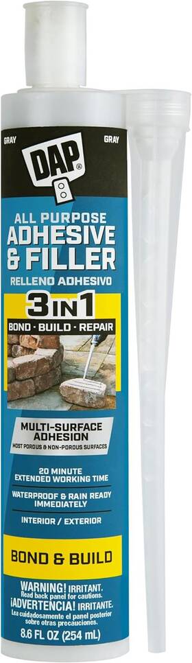 7079828000 Dap All Purpose Adhesive And Filler Gray 8.6 Oz