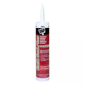 Dap 726084043411 Kwik Seal Plus 10.1 Oz White Kitchen Bath Siliconized Caulk Sealant