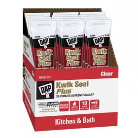 Dap 744759373915 Kwik Seal Plus 5.5 Oz. Clear Premium Kitchen And Bath Siliconized Caulk 12-pack