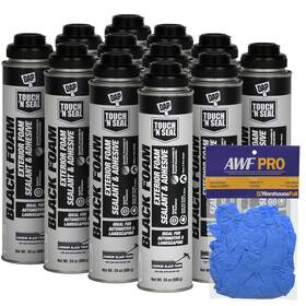 Dap 850069282028 Touch N Seal Gun Foam Sealant Black - 24 Oz Case Of 12 With Bonus Gloves
