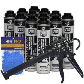 Dap 850069282059 Touch N Seal Gun Foam Sealant Black - 24 Oz Case With Gloves And Applicator