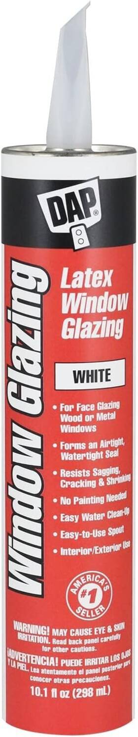 Dap D6dtsv1xy Latex Window Glazing Compound White 10.1 Oz Air And Water Tight Seal
