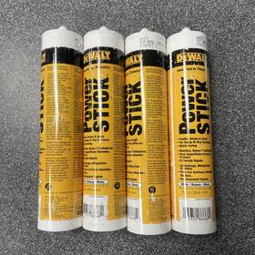 Dewalt 034052866680 Lot Of 4 Power Stick Polymer Sealant Caulk Cartridges 10 Oz White