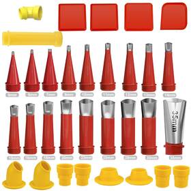Dhieong 735626993527 32pcs Universal Integrated Rubber Nozzle Tool Kit Include 18pcs Caulking