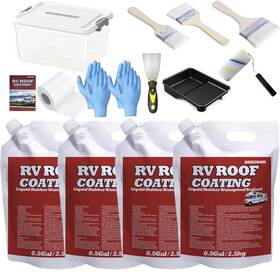 Tc002 Dnsgoor Rv Roof Coating White 2 Gallon Waterproof Sealan Solar Refle