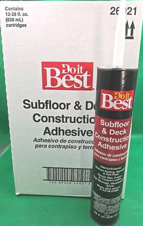 26021 Do-it-best Case Of 12 28oz Subfloor And Deck Construction Adhesive New