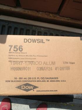 H050n59011 Dow 8 Sausages Dowsil 756 Anon Aluminum Silicone Sealant Exp May 2024
