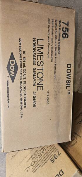H050n5a040 Dow 16 Sausages Full Case Dowsil 756 Limestone Silicone Sealant E X P May 2024
