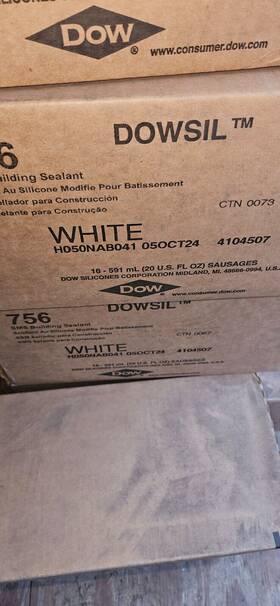 H050nab041 Dow 16 Sausages Full Case Dowsil 756 White Silicone Sealant Expired Oct 2024