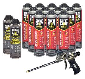Ktfm-20030 Dow Great Stuff Pro Gaps And Cracks 24oz Case Of 12 Foam Gun 2 Cans Cleaner