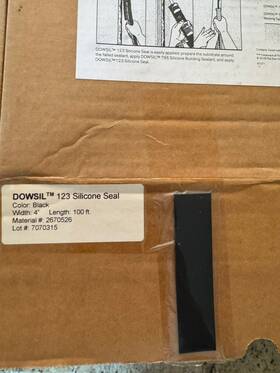 Dowsil 730263938771 123 Silicone Seal Black 4 Inch Width X 35 Long