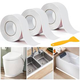 Dreetino 761578437055 Bath Sealant Strip 3pcs X 11ft Self Adhesive Caulk Tap