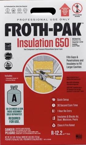 12031896 Dupont Froth-pak Series Foam Insulation Kit 118.8 Lb - Part A Only
