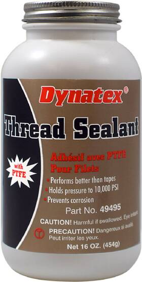 143470 Dynatex 49495 Thread Sealant With Ptfe 16 Oz. Brush Top Bottle