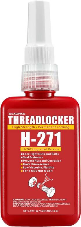 Tl21-s002r  Eskonke Red Thread Locker 271 Nuts And Bolts High Strength Permanent