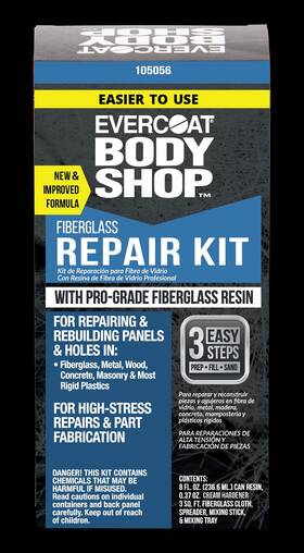 105056 Evercoat Body Shop Fiberglass Resin Repair Kit With Pro-grade 8oz New