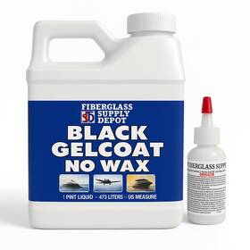 Fiberglass Supply Depot 819794020220 Black Gelcoat No Wax Pint With 15cc