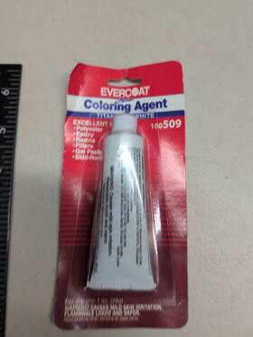 100509 Fibre Glass Evercoat Co Titanium White Carded Tube Coloring Agent 1 Oz