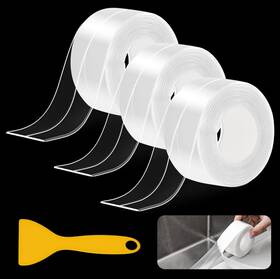 Caulk-cr-3p Fixmend Caulk Tape Waterproof Self Adhesive 3 Rolls Toilet Sealant Bathtu