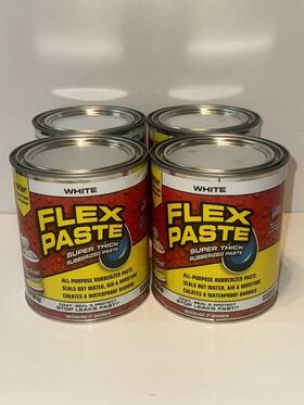 Flex Paste 850017897236 Lot Of 4 Super Thick Rubberized 3 Lb White 12lb Total