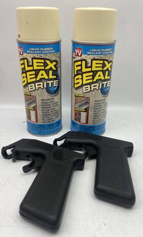 Flex Seal 855647003149 New Brite Liquid Rubber Sealant Coating 2 10oz Cans With Handles