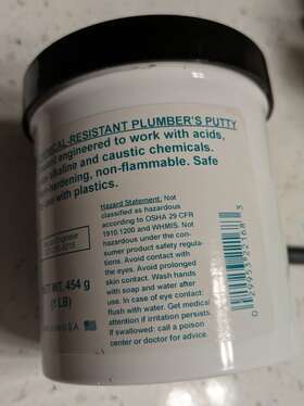 23030 Fluoramics Lox 8 Plumbers Putty 1 Lb. Jar Previously Open 15.2 Oz Remains