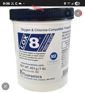 9722152 Fluoramics Lox-8 Thread Sealant 1 Lb Jar