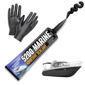 Fortivo 313106911928 Black 5200 Marine Sealant - Fast Cure High Bond Strength Uv Resistant Underw