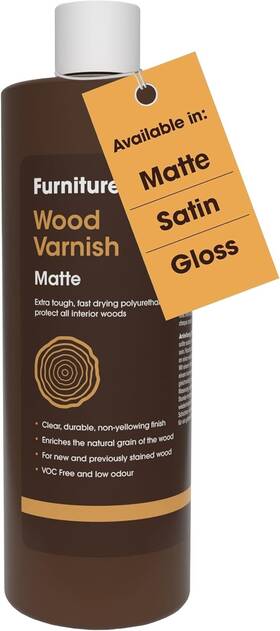 Furniture Clinic 5060202373161 Wood Varnish Matte Polyurethane 500ml / 17 Oz