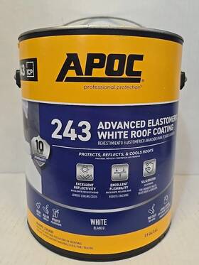 Gardner 025056243119 Apoc Ap-243 Advanced Elastomeric Roof Coating White 1 Gallon Rv Camper Trailer