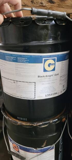 7343 Garland Black Knight Cold Roof Adhesive 5 Gal Pails Unused Expired Qty 36
