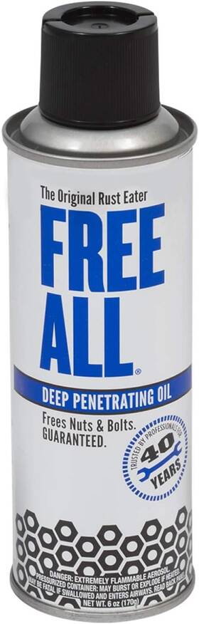 Gasoila 686081080195 Free All Rust Eater Deep Penetrating Oil 6 Oz Aerosol Loosens Rusted