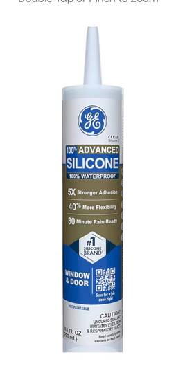12xge  Ge 028756951537 Advanced Silicone Caulk Window Door White 10oz Waterproof Sealant