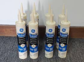 Ge 028756956082 Case Of 8 Supreme Silicone Caulk 10.1 Oz Window And Door Sealant Almond