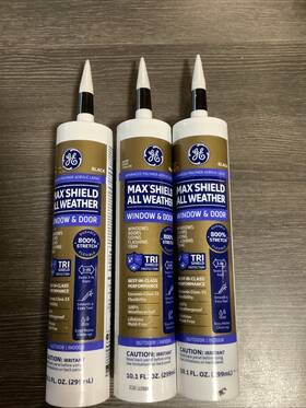 149970 Ge Black All Weather Pro Caulk Lot Of 3 Window Door Siding Nos