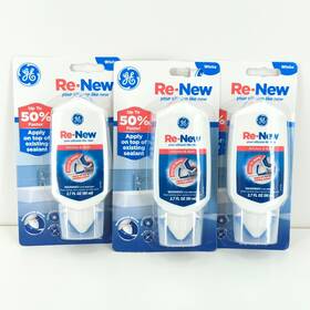 2770459 Ge Re-new Kitchen Bath Sealant Silicone White 2.7 Oz Bundle Lot Of 3 New