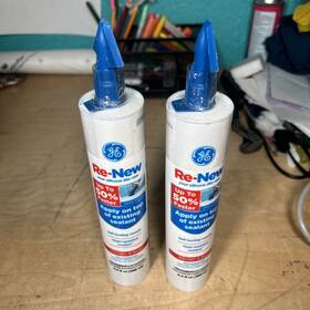 2776762 Ge Re-new Kitchen And Bath Silicone Sealant White Caulk Tube 9.5floz 2 Tubes