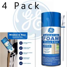 2805500 Ge Window And Door Insulating Foam Yellow 12 Oz Pack Of 4 Cans - Exp 12/2025