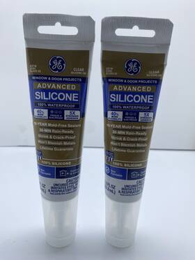 2810435 Ge Advanced Silicone 2 Window And Door Caulk Clear Waterproof 2.8 Oz New
