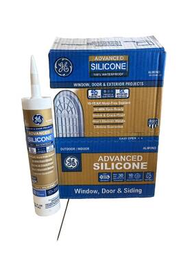 2813667 Ge Advanced Silicone 2 Window And Door Sealant 10.1oz 12pk Case Almond See Photos